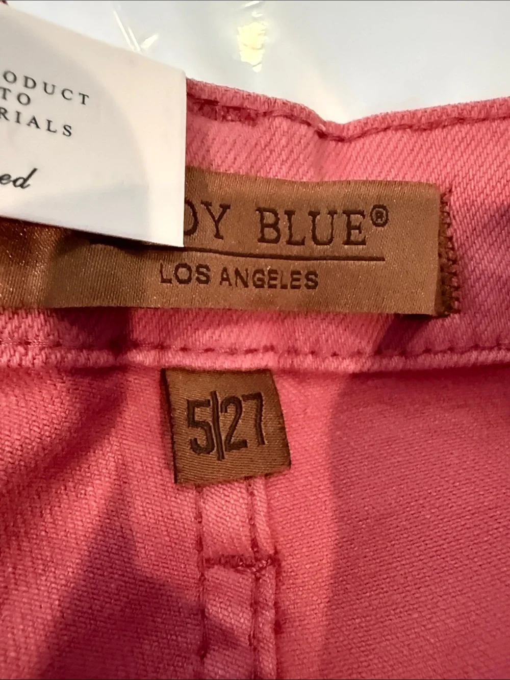 Judy Blue Dusty Pink Flare Jeans with Crochet Knee Patches